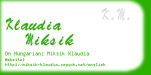 klaudia miksik business card